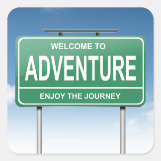 Adesivo Quadrado Conceito de aventura.