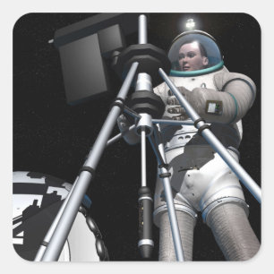 Adesivo Quadrado Conceito do artista de exploração espacial futura