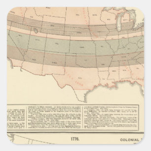 Adesivo Quadrado Concessões originais de 1776 áreas estabelecidas