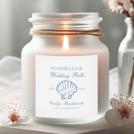 Adesivo Quadrado Conchas e Sininhos de Casamento Despedida de Solte