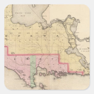 Adesivo Quadrado Condado de Chippewa Mackinac Michigan