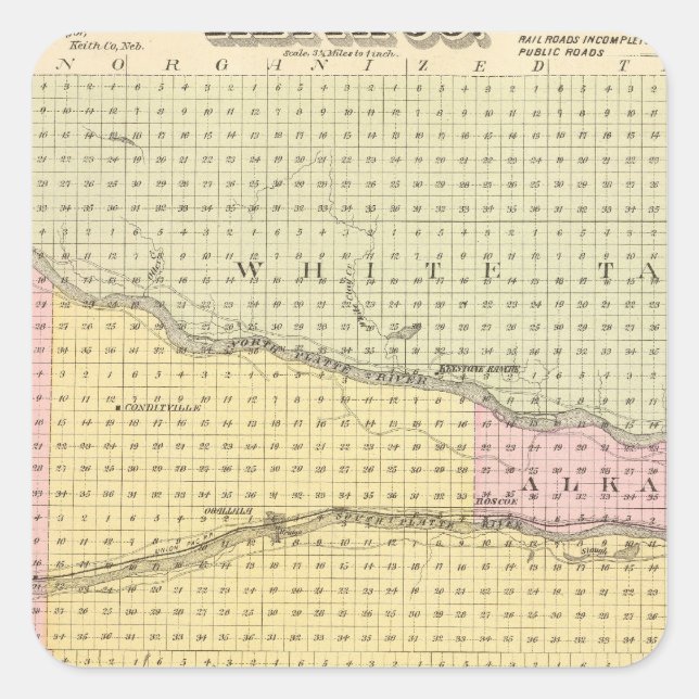 Adesivo Quadrado Condado de Keith (Frente)