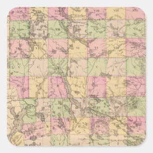 Adesivo Quadrado Condado de Piscataquis, Maine