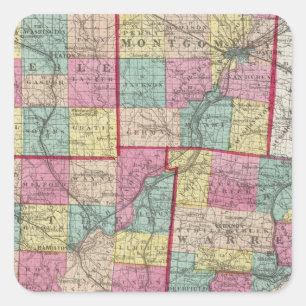 Adesivo Quadrado Condados de Preble e de Warren