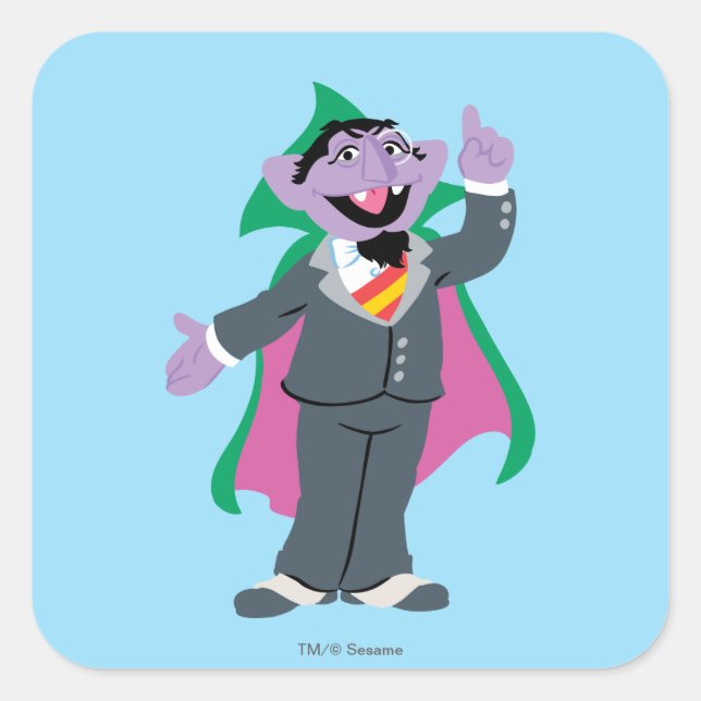 Adesivo Quadrado Conde von Count Estilo Clássico (Frente)
