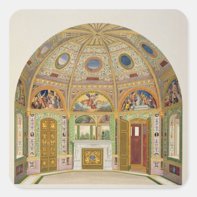 Adesivo Quadrado Condecoração de Fresco na Câmara de Verão de Bucki (Frente)