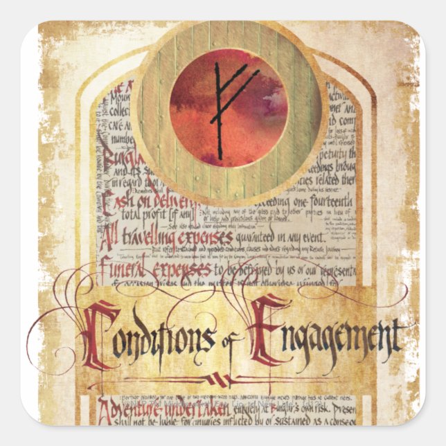 Adesivo Quadrado Condições de Noivado (Frente)