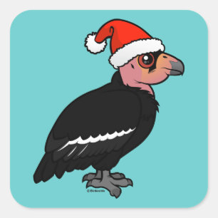 Adesivo Quadrado Condor da Califórnia de Natal