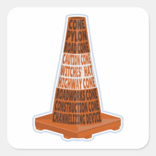 Adesivo Quadrado Cone Orange Taraffic cone