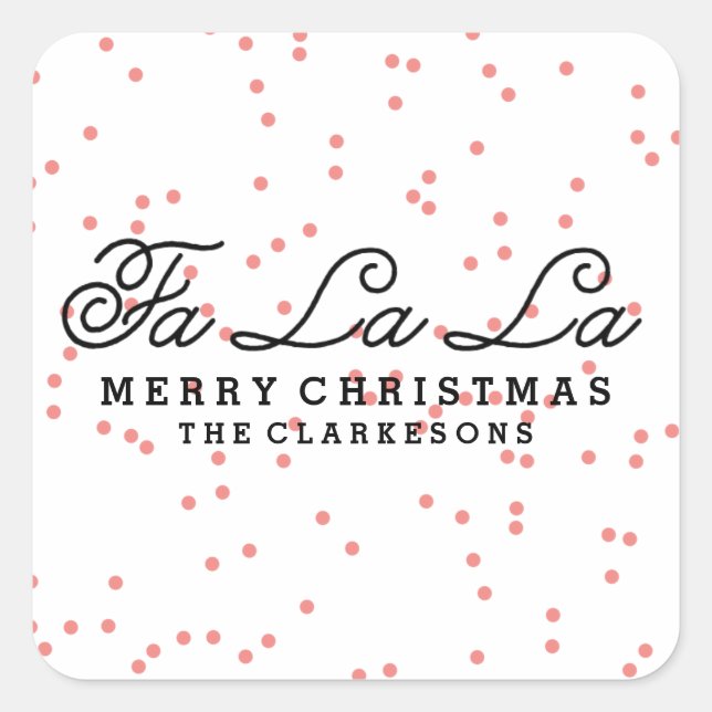 ADESIVO QUADRADO CONFETTI | SELOS DE ENVELOPE DE FERIADO ESCRITO (Frente)