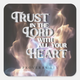 Adesivo Quadrado Confiança Na Bíblia Cristã LORD Verse Stickers