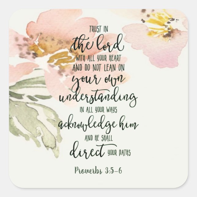 Adesivo Quadrado Confie no Lorde Flóral (Frente)
