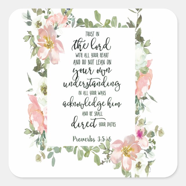 Adesivo Quadrado Confie no Lorde Flóral (Frente)
