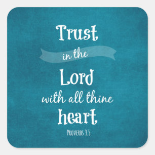 Adesivo Quadrado Confie no Senhor Bíblia Verse