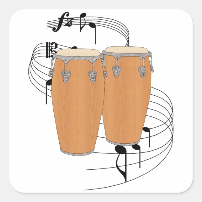 Adesivo Quadrado Conga Drums (Frente)