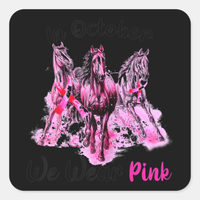 Adesivo Quadrado Conhecimento das mulheres em outubro Nós Vestimos  (Frente)