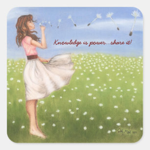 Adesivo Quadrado Conhecimento é poder...compartilhem!