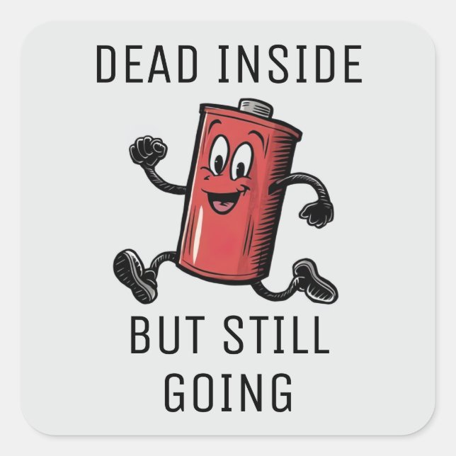 Adesivo Quadrado Conjunto de Autocolantes de Bateria Funny Running (Frente)