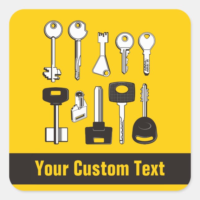 Adesivo Quadrado Conjunto de Chaves (Frente)