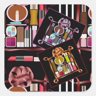 Adesivo Quadrado Conjunto de cosméticos