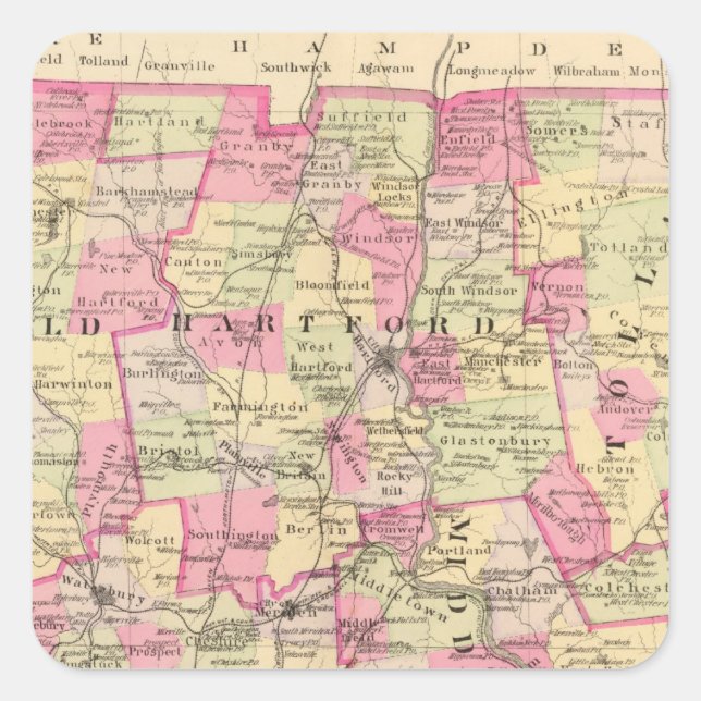 Adesivo Quadrado Connecticut 12 (Frente)