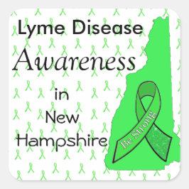 Adesivo Quadrado Consciência da doença de Lyme em New Hampshire Sti