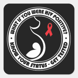 Adesivo Quadrado Consciência do AIDS