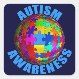 Adesivo Quadrado Consciência do Autismo Mundial