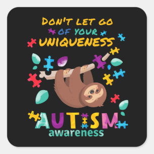 Adesivo Quadrado Consciência do Autismo Não Deixe Ir a Sua Unicidad