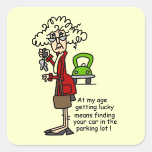 Adesivo Quadrado Conseguir Humor Sortudo