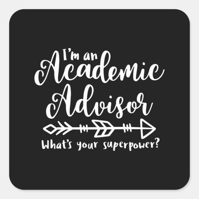 Adesivo Quadrado Conselheiro acadêmico, conselheiro universitário (Frente)