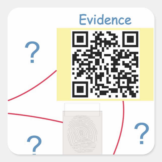 Adesivo Quadrado Conselho de Resolução de Crime Mistério (Frente)