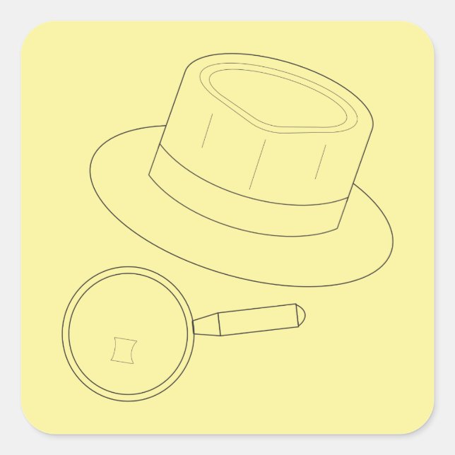 Adesivo Quadrado Conselho de Resolução de Crime Mistério (Frente)