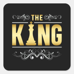Adesivo Quadrado Conselho de Xadrez  King Checkmate Presente de Con