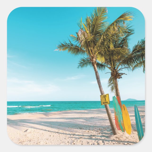 Adesivo Quadrado conselhos de surf no travesseiro decorativo de pra (Frente)