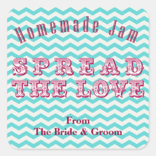 Adesivo Quadrado Conservas caseiros de Chevron que enlatam