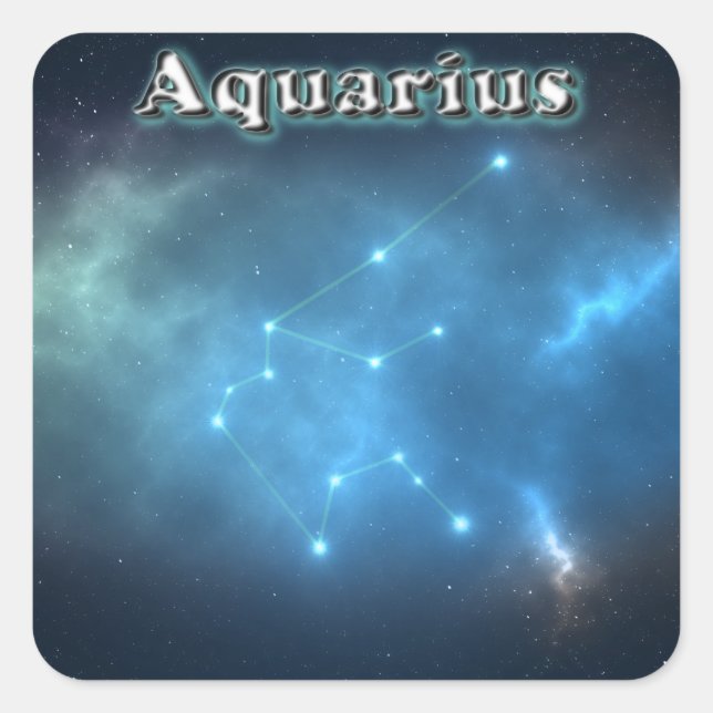 Adesivo Quadrado constelação de Aquarius (Frente)