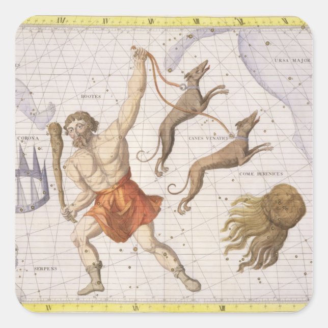 Adesivo Quadrado Constelação de botas, placa 20 de "Atlas Coel" (Frente)