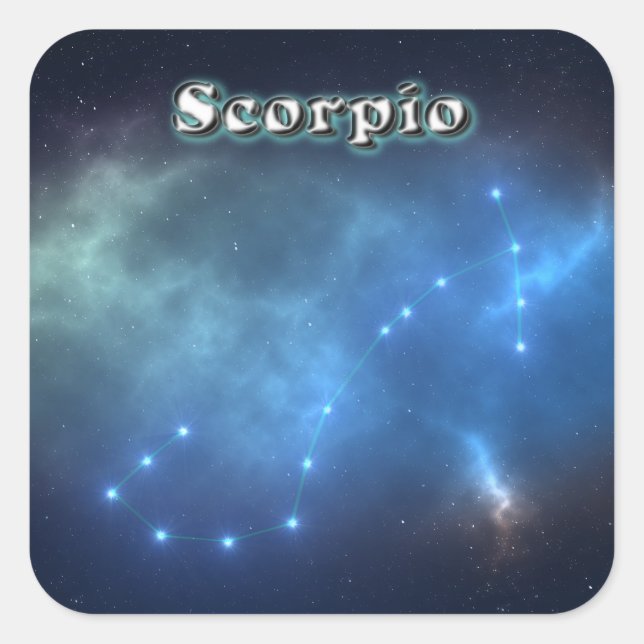 Adesivo Quadrado constelação de Scorpio (Frente)