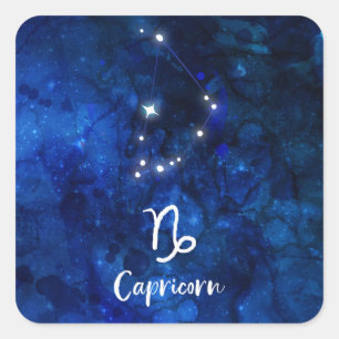 Adesivo Quadrado Constelação Zodíaco Capricórnio Galáxia Celestial