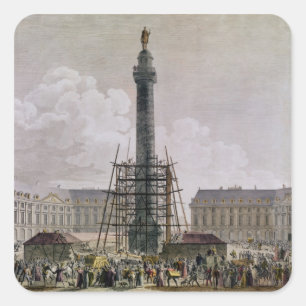 Adesivo Quadrado Construção da coluna de Vendome em 1803-10