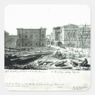 Adesivo Quadrado Construção da Nova Galeria do Museu Britânico