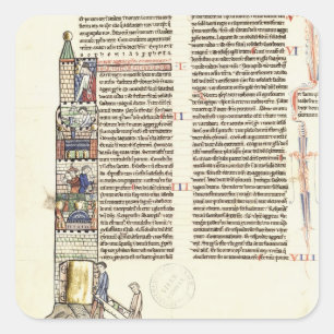 Adesivo Quadrado Construção da Senhora 21 f.167v de uma torre