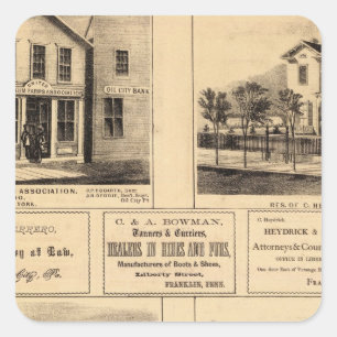 Adesivo Quadrado Construções, cidade do óleo, Franklin, fazenda 