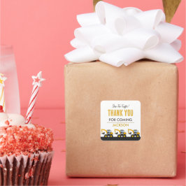 Adesivo Quadrado Construction Truck Birthday | Personalized Décor