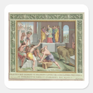 Adesivo Quadrado Construindo o templo de Solomon, ilustração de