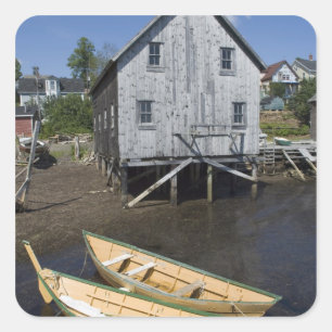 Adesivo Quadrado Construtor de dories, Lunenburg, Nova Escócia, Can