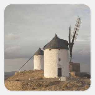 Adesivo Quadrado Consuegra, antiga moinhos de vento La Mancha