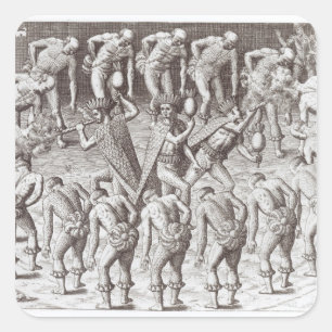 Adesivo Quadrado Conta de Johannes Lerii dos indianos de Caraibe