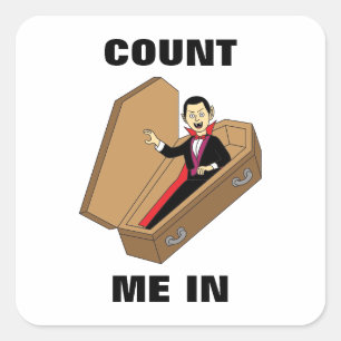 Adesivo Quadrado Conte-Me Com O Dia de as Bruxas engraçado Vampiro